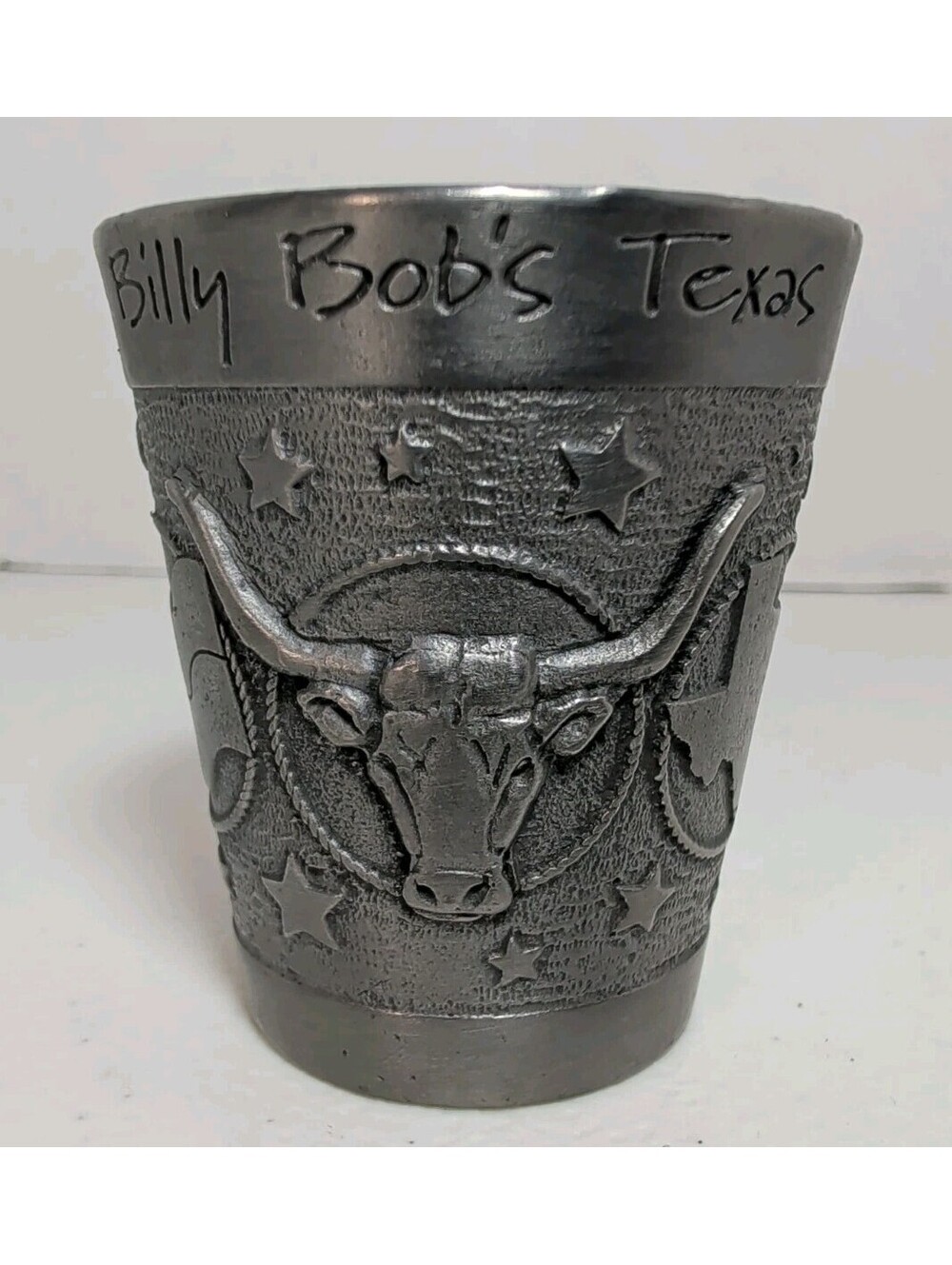 Billy Bob's Texas Pewter Finished Decorative Shot Glass Made In USA